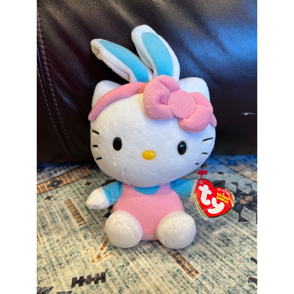 TY Beanie‎ Baby Sanrio Hello Kitty Easter Bunny Plush W Tags Cute Kawaii Y2K